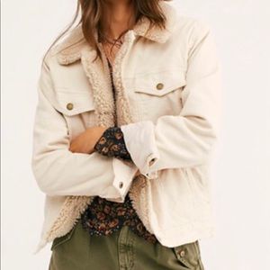 NWT Off Wht Men’s Denim Sherpa Jacket Free People